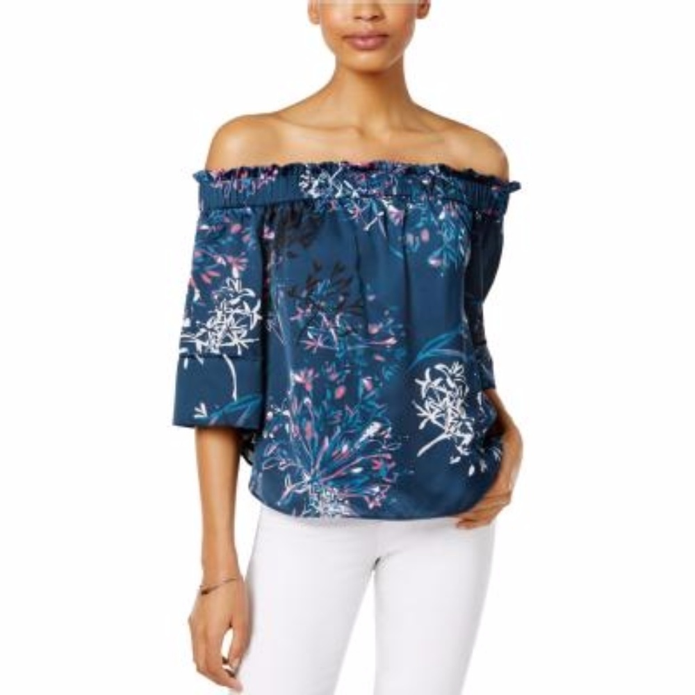 Rachel Roy Shirred Off Shoulder Blouse - Small